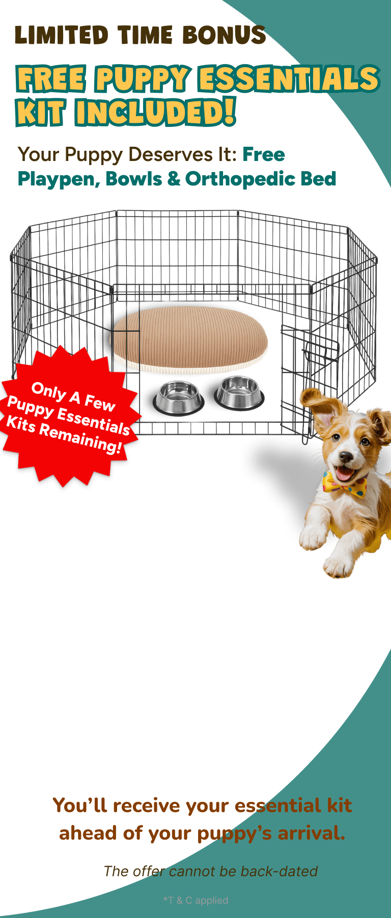 Free Puppy Essentials Kit Included!